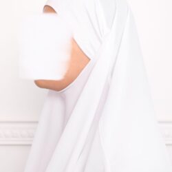 Khimar court en crêpe pointu khimar triangle khimar pas cher mon hijab pas cher blanc